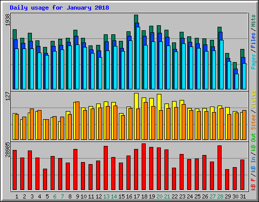Daily usage for January 2018