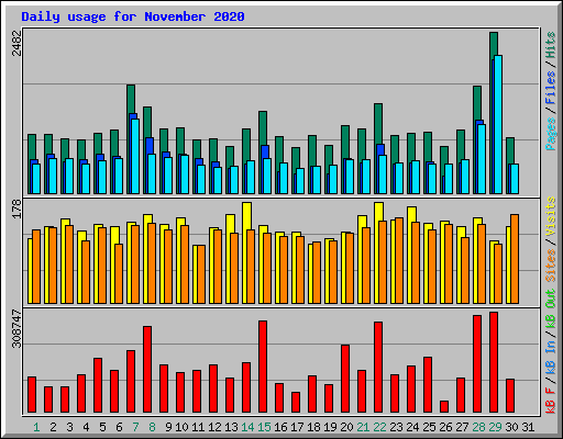 Daily usage for November 2020