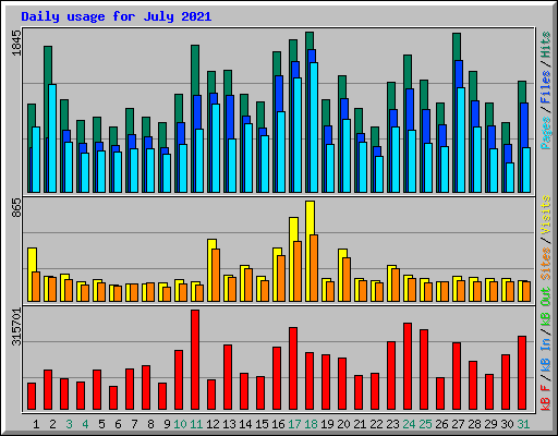 Daily usage for July 2021