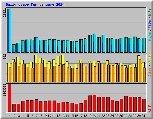 Daily usage for January 2024