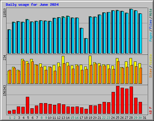 Daily usage for June 2024