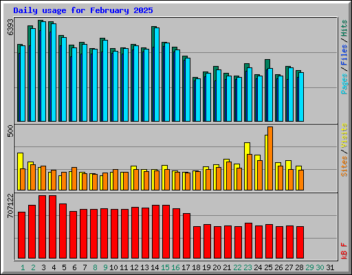 Daily usage for February 2025