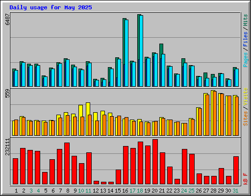 Daily usage for May 2025
