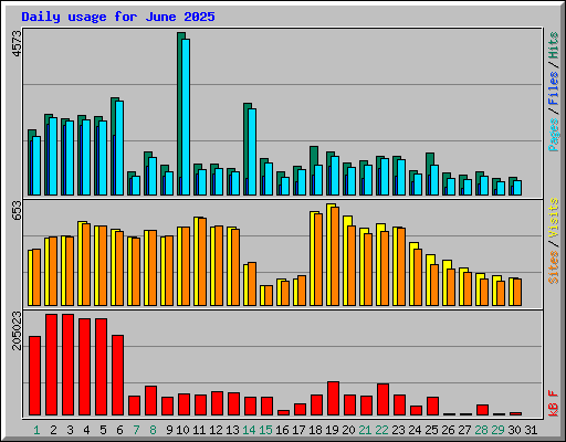 Daily usage for June 2025