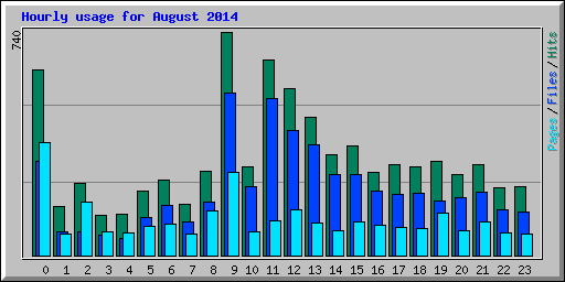Hourly usage for August 2014