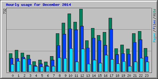 Hourly usage for December 2014