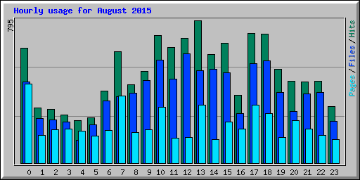 Hourly usage for August 2015