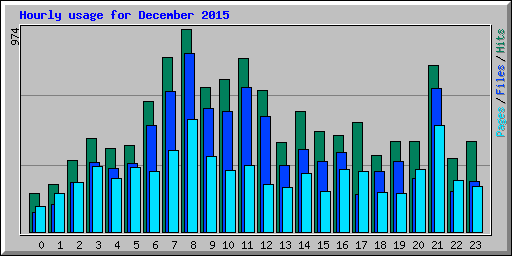 Hourly usage for December 2015