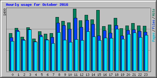 Hourly usage for October 2016