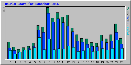 Hourly usage for December 2016