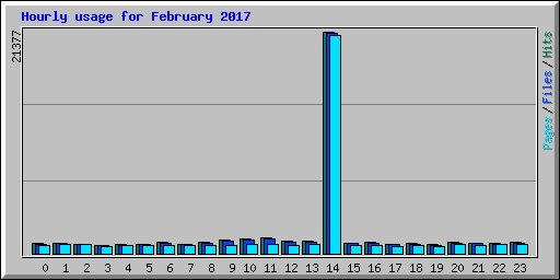 Hourly usage for February 2017