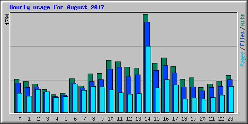 Hourly usage for August 2017