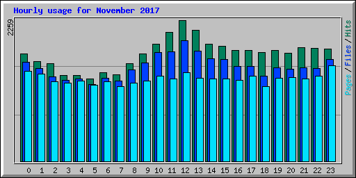 Hourly usage for November 2017