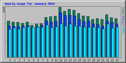 Hourly usage for January 2018