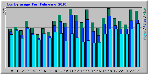Hourly usage for February 2018