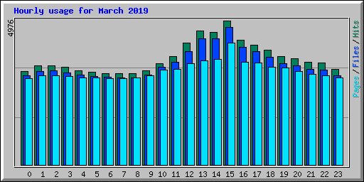 Hourly usage for March 2019