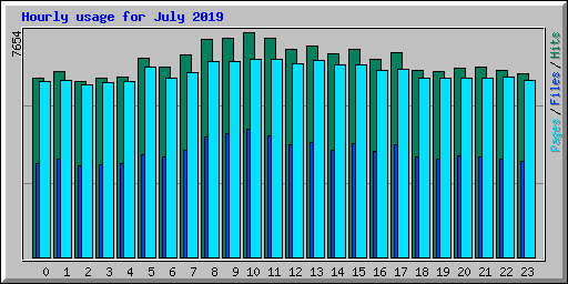 Hourly usage for July 2019