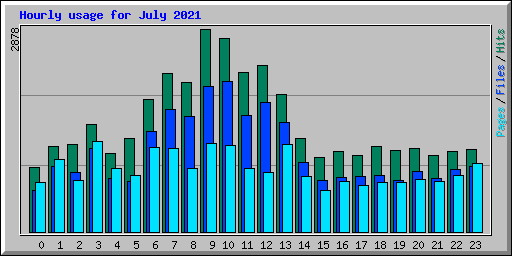 Hourly usage for July 2021