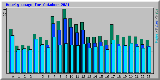 Hourly usage for October 2021