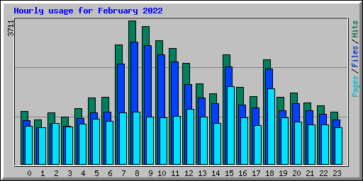 Hourly usage for February 2022