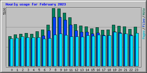 Hourly usage for February 2023
