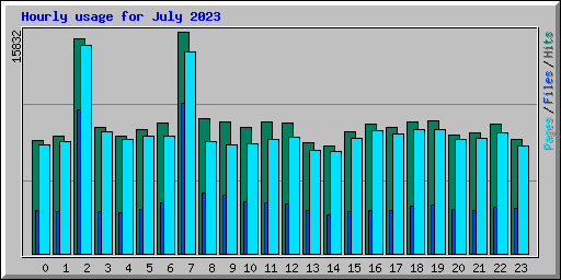 Hourly usage for July 2023