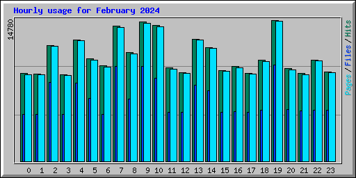 Hourly usage for February 2024