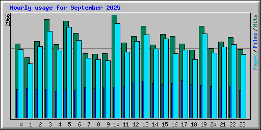 Hourly usage for September 2025